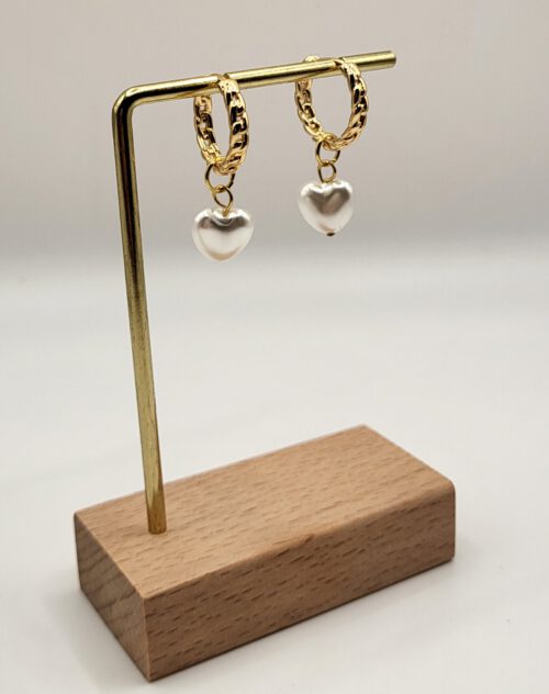 Oorringen met parel hartje
