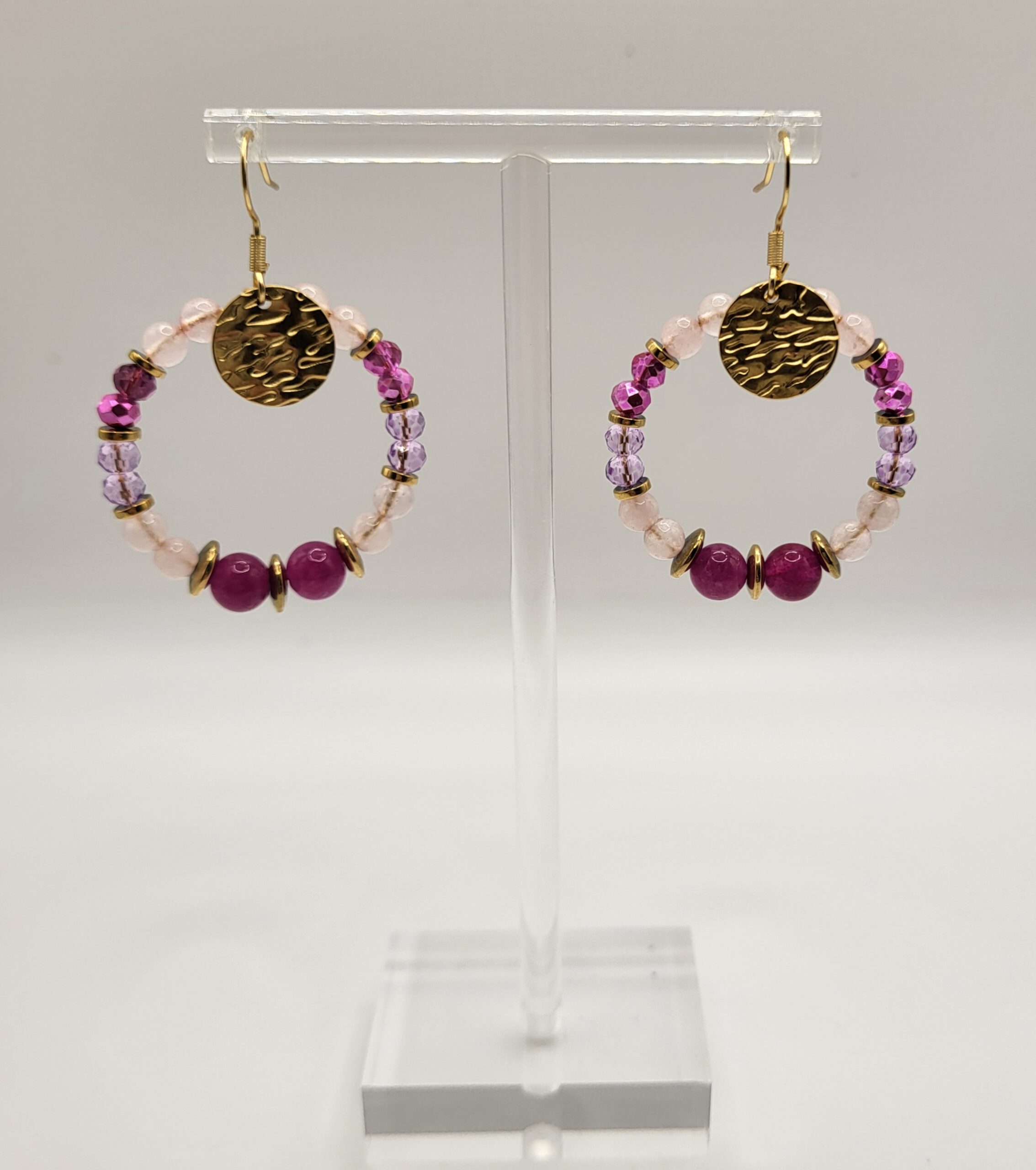 Oorbellen boho purple - Afbeelding 2