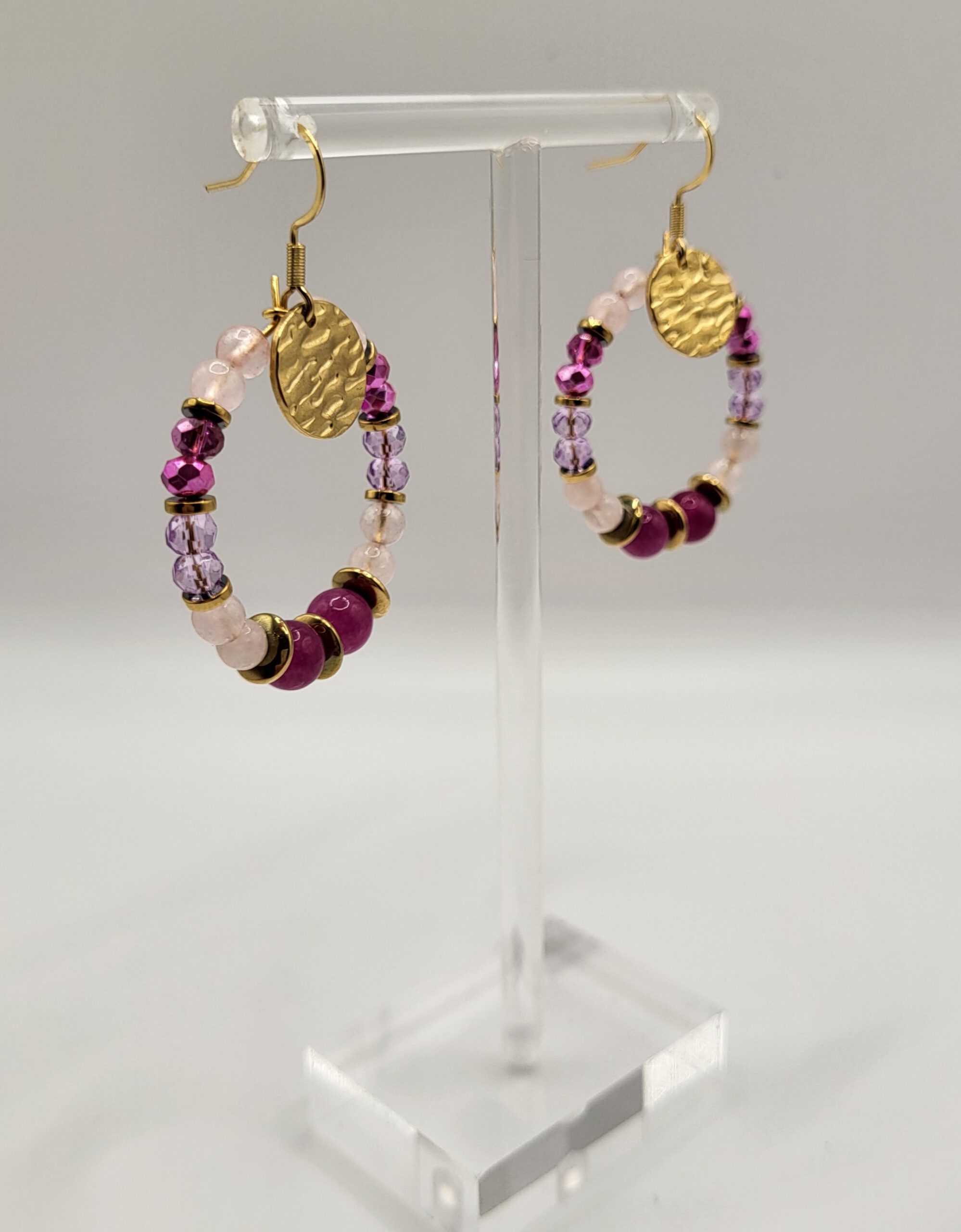 Oorbellen boho purple - Afbeelding 3