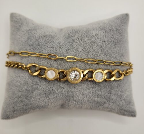 Dubbele armband met steentjes