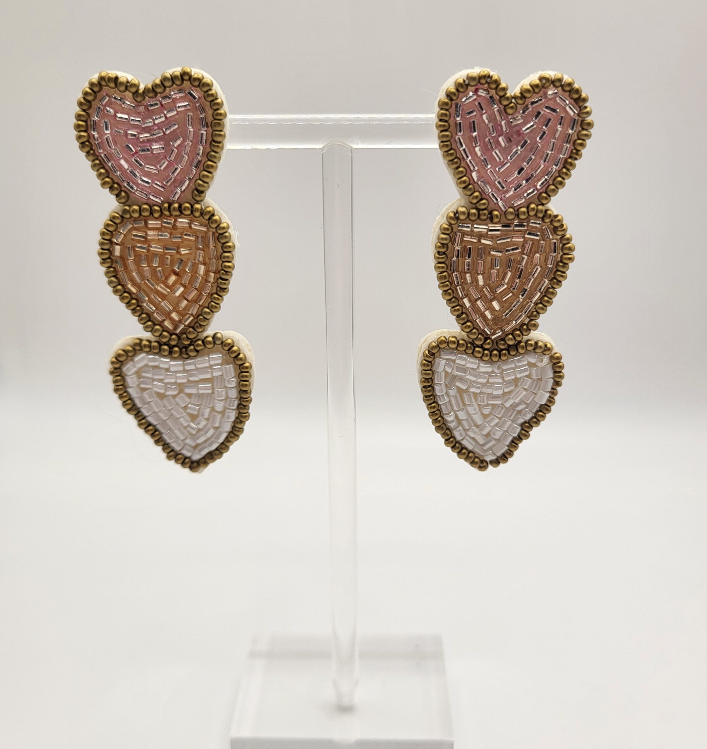Hartjes oorhangers met kraaltjes - Afbeelding 2