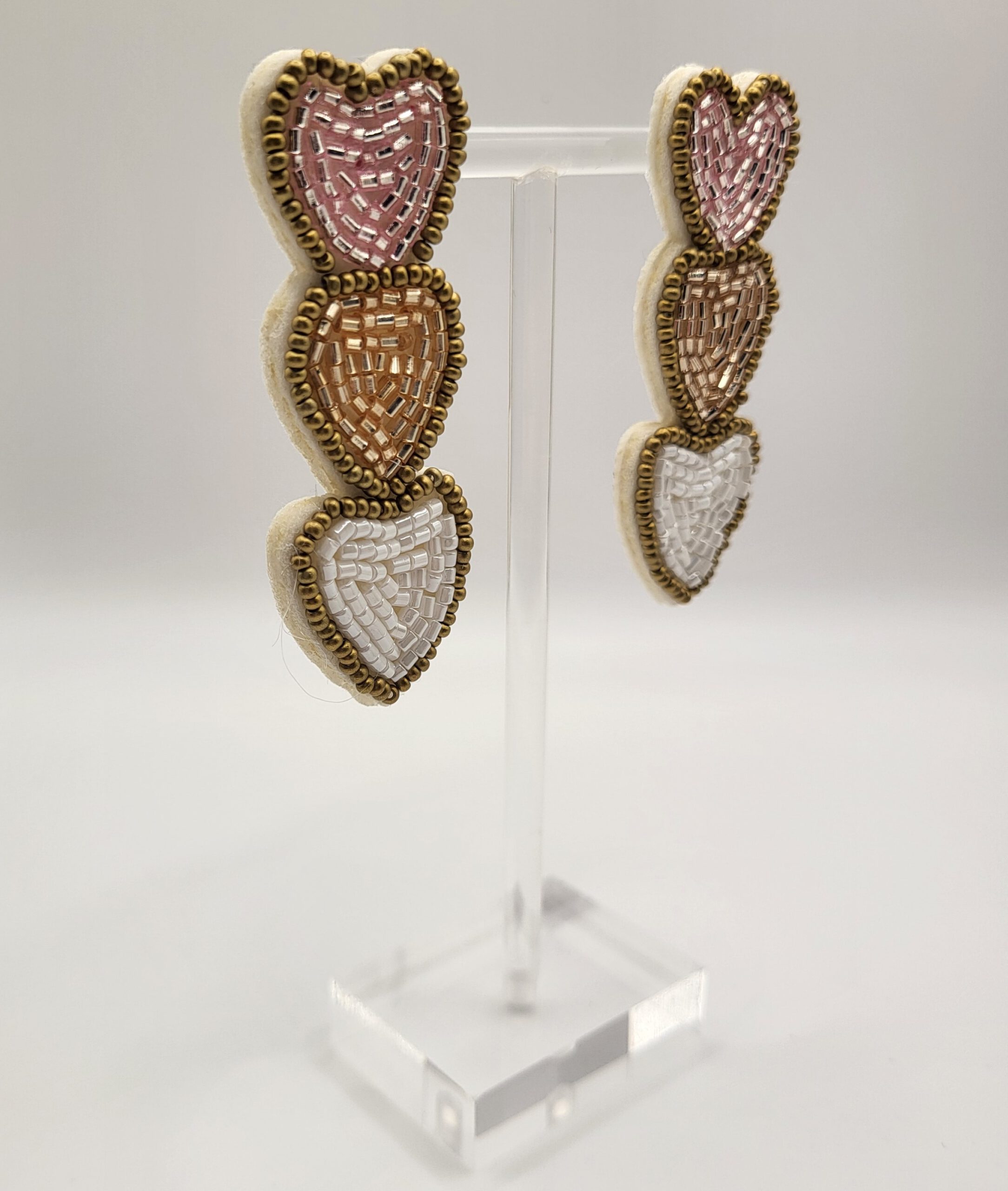 Hartjes oorhangers met kraaltjes - Afbeelding 3