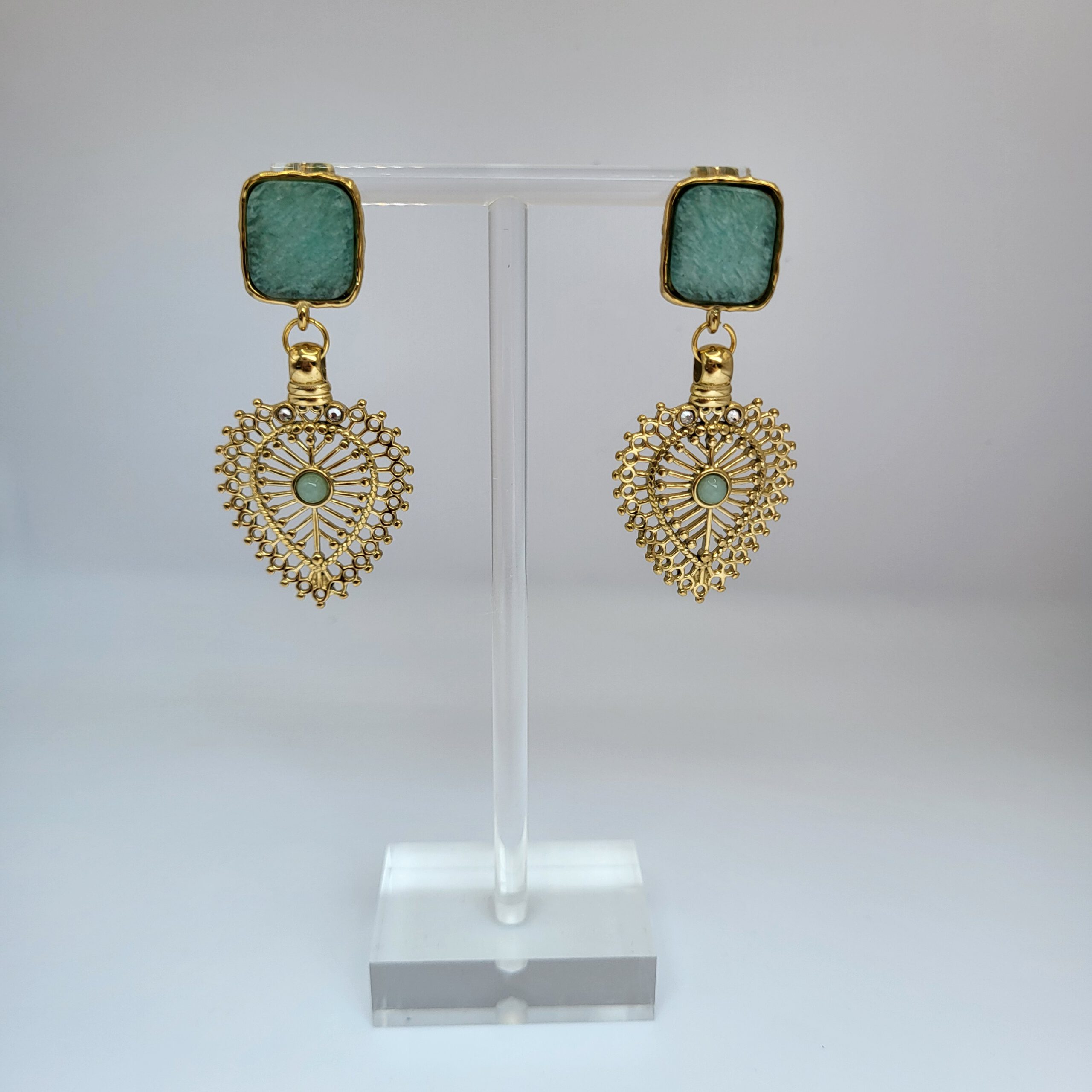 Statement oorbellen met hartje - Afbeelding 3