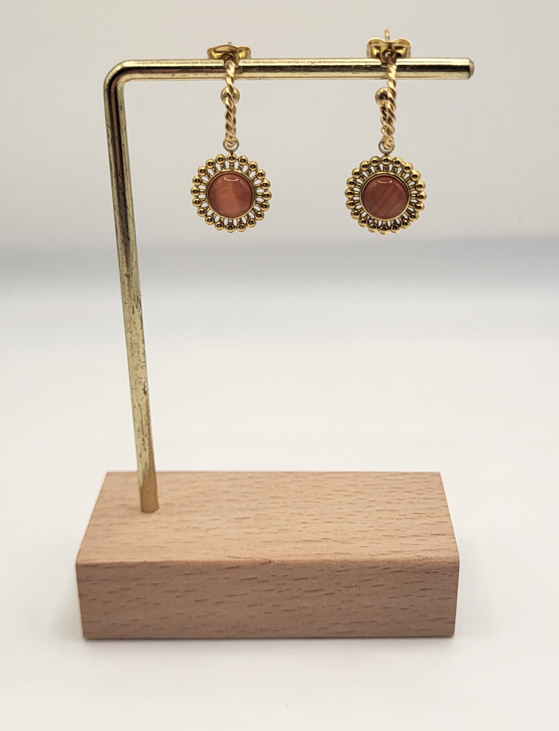 Oorring met hangertje met steentje - Afbeelding 2