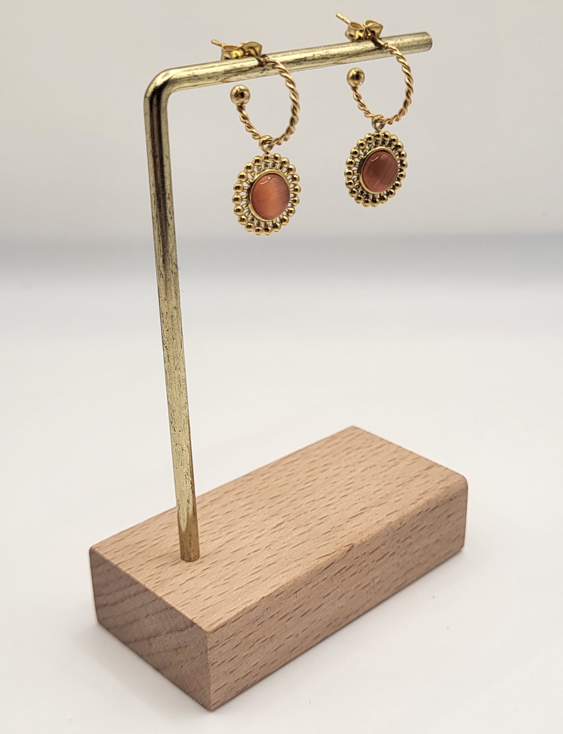 Oorring met hangertje met steentje - Afbeelding 3