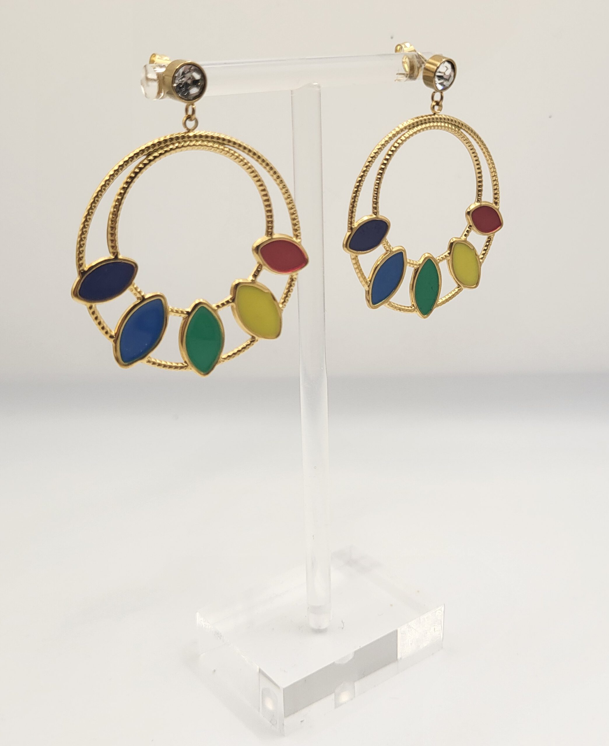 Gekleurde statement oorbellen - Afbeelding 2