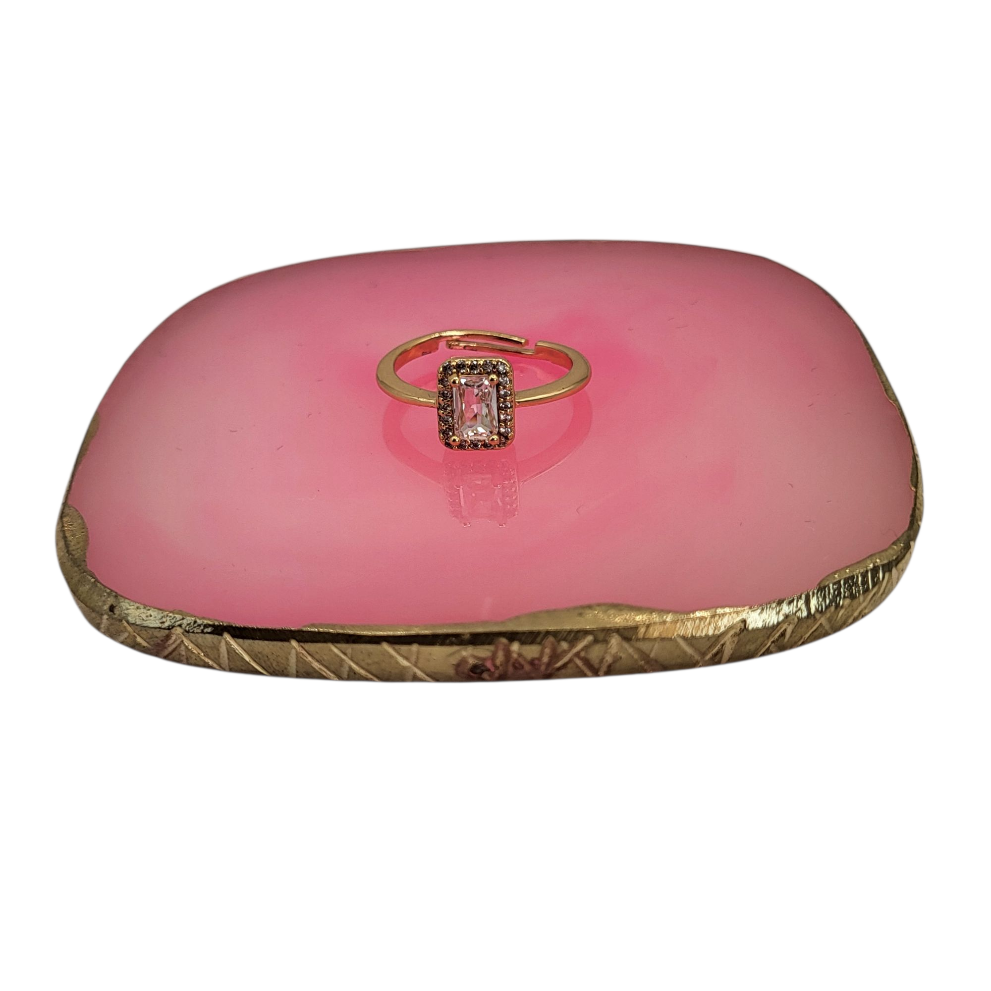 Verstelbare ring met grote, transparante zirkonia - Afbeelding 2